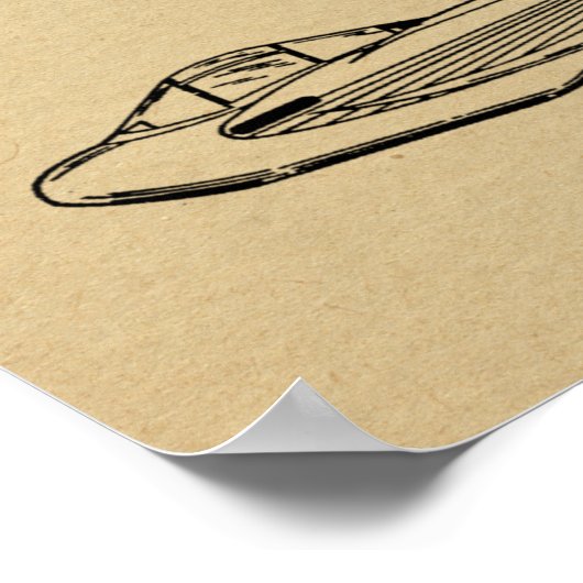 Kunsttekenafdrukken van vliegende vleugelvliegtuig poster (Hoek)