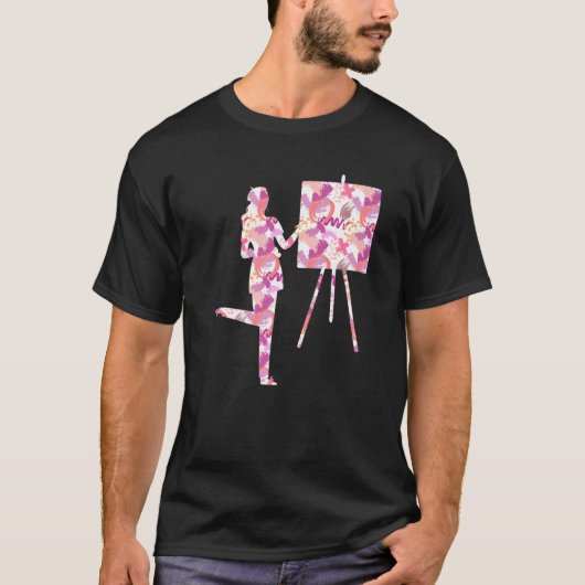 Kunsttekenartiest verf verf verf illustratie t-shirt (Voorkant)