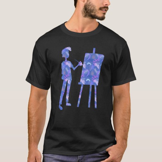 Kunsttekenartiest verf verf verf illustratie t-shirt (Voorkant)