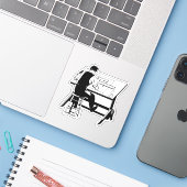 Kunsttekenillustratie van ontwerper van architect sticker (Laptop met iPhone)