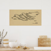 Kunsttekening 1939 Ocean Airplane Patent Poster (Keuken)