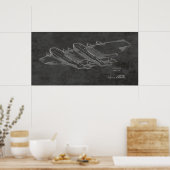 Kunsttekening 1939 Ocean Airplane Patent Poster (Keuken)