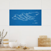 Kunsttekening 1939 Ocean Airplane Patent Poster (Keuken)