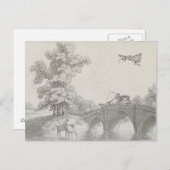 Kunsttekening  bemande vliegmachine briefkaart (Voorkant / Achterkant)