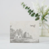 Kunsttekening  bemande vliegmachine briefkaart (Staand voorkant)