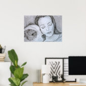 Kunsttekening Bulldog Lover Pet Owner Pencil Poster (Thuiskantoor)