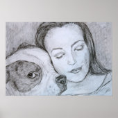 Kunsttekening Bulldog Lover Pet Owner Pencil Poster (Voorkant)