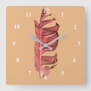 Kunsttekening mooi verfraaien, originele illustrat vierkante klok