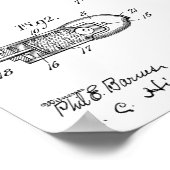 Kunsttekening van 1906 Pistool-octrooi op water Poster (Hoek)