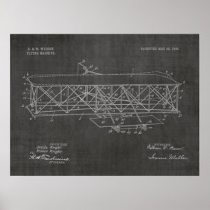 Kunsttekening van 1906 van de gebroeders Wright va Poster