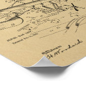 Kunsttekening van 1919 van het oorlogsvliegtuig Pa Poster (Hoek)