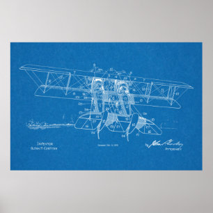Kunsttekening van 1919 voor vliegtuigpatenten poster
