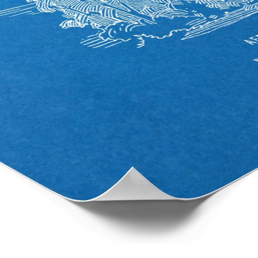 Kunsttekening van 1920-vliegtuig met vliegtuigpate poster (Hoek)