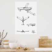 Kunsttekening van 1946 achterpropvliegtuig poster (Keuken)