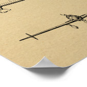 Kunsttekening van 1946 achterpropvliegtuig poster (Hoek)