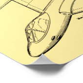 Kunsttekening van 1950 Jet Airplane Patent Print (Hoek)