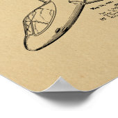 Kunsttekening van 1950 Jet Airplane Patent Print (Hoek)