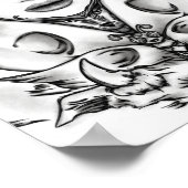 Kunsttekening van Animalia in fijne lijn met diere Poster (Hoek)