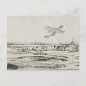 Kunsttekening van de vliegmachine briefkaart (Voorkant)