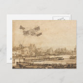 Kunsttekening van de  vliegmachine briefkaart (Voorkant / Achterkant)