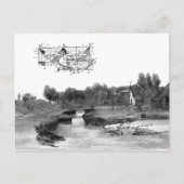 Kunsttekening van de vliegmachine briefkaart (Voorkant)