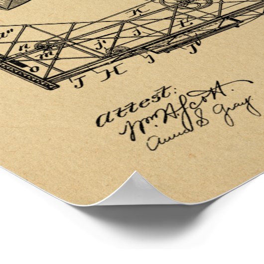 Kunsttekening van de vliegmachine van 1901 poster (Hoek)