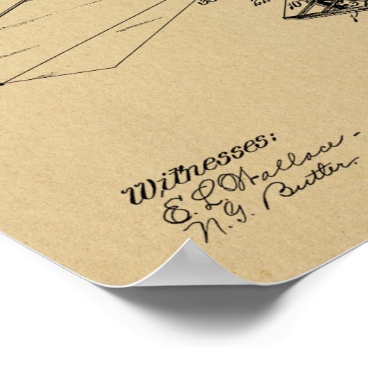 Kunsttekening van de vliegmachine van 1912 poster (Hoek)