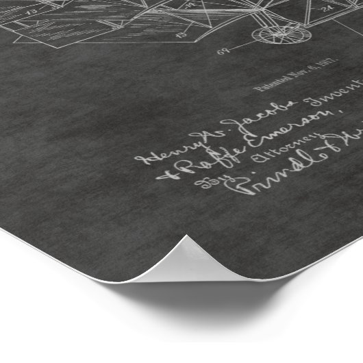 Kunsttekening van de vliegmachine van 1917 poster (Hoek)