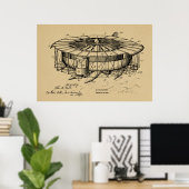 Kunsttekening van de vliegmachine van 1920 poster (Thuiskantoor)