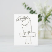 Kunsttekening van een Briefkaart van een Toucan-vo (Staand voorkant)