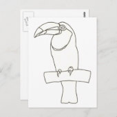 Kunsttekening van een Briefkaart van een Toucan-vo (Voorkant / Achterkant)