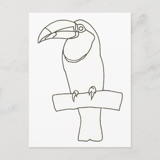Kunsttekening van een Briefkaart van een Toucan-vo (Voorkant)