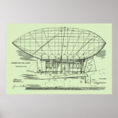 Kunsttekening van het Boat Airship-ballon van 1912 Poster (Voorkant)