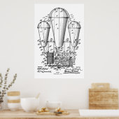Kunsttekening van het oude luchtschip van 1911 poster (Keuken)