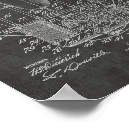 Kunsttekening van het oude luchtschip van 1911 poster (Hoek)