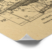 Kunsttekening van het oude vliegtuig van 1912 poster (Hoek)