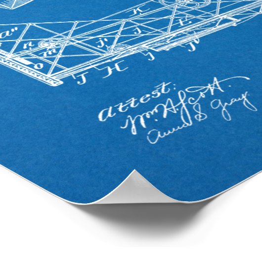 Kunsttekening van het vliegtuig van 1901 poster (Hoek)