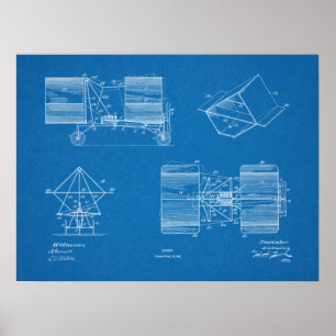 Kunsttekening van het vliegtuig van 1911 Kunstschi Poster