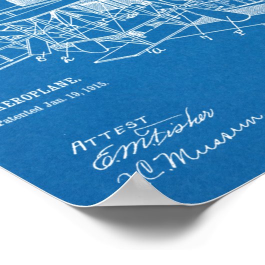 Kunsttekening van het vliegtuig van 1915 poster (Hoek)