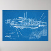 Kunsttekening van het vliegtuig van 1921 - Kunstsc Poster (Voorkant)