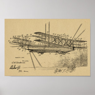 Kunsttekening van het vliegtuig van 1921 - Kunstsc Poster