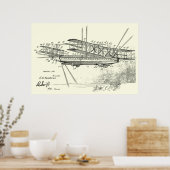 Kunsttekening van het vliegtuig van 1921 - Kunstsc Poster (Keuken)