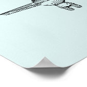 Kunsttekening van het vliegtuig van 1950 Kunstschi Poster (Hoek)