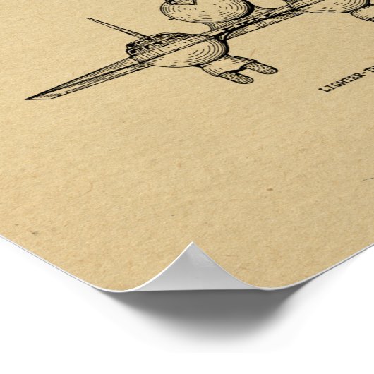 Kunsttekening van het vliegtuig van 1950 Kunstschi Poster (Hoek)