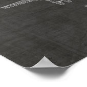 Kunsttekening van het vliegtuig van 1950 Kunstschi Poster (Hoek)