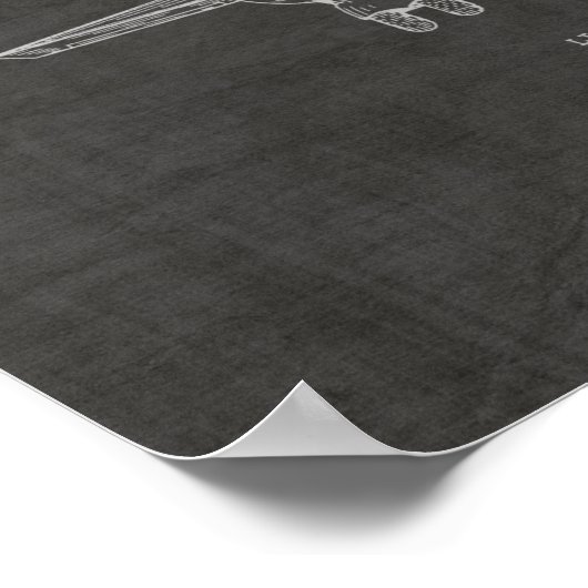 Kunsttekening van het vliegtuig van 1950 Kunstschi Poster (Hoek)