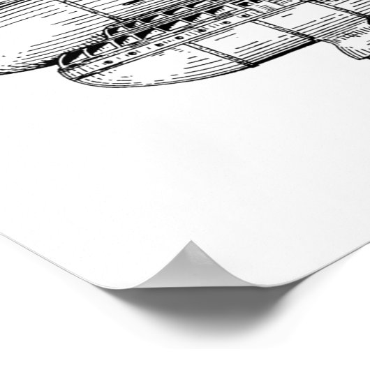 Kunsttekening van het vliegtuig van 1950 Kunstschi Poster (Hoek)