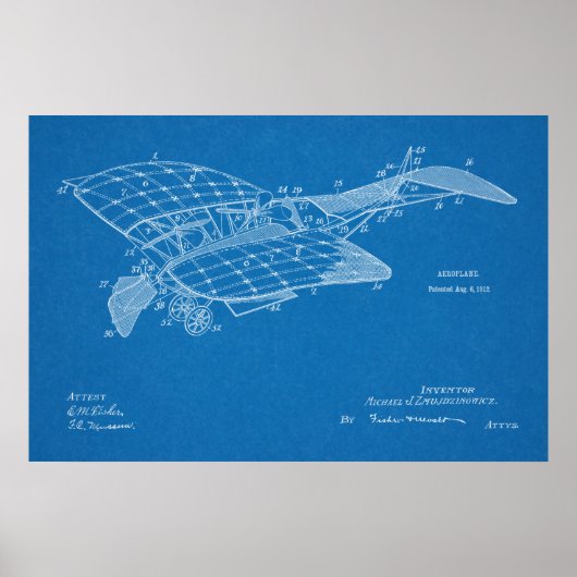 Kunsttekening van het vliegtuig van het vliegtuig  poster (Voorkant)