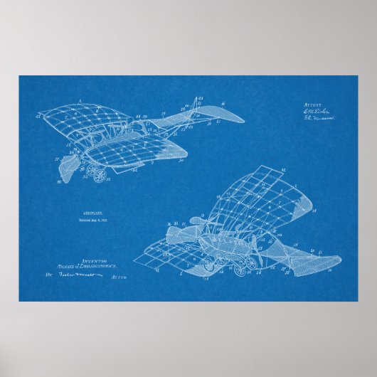 Kunsttekening van het vliegtuig van het vliegtuig  poster (Voorkant)