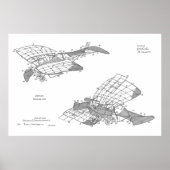 Kunsttekening van het vliegtuig van het vliegtuig  poster (Voorkant)